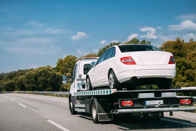 24 hour vehicle breakdown service on flatbed