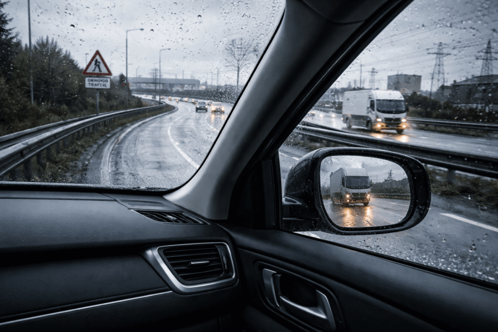 Dangerous slip road merging traffic on A666 near Raikes Lane.